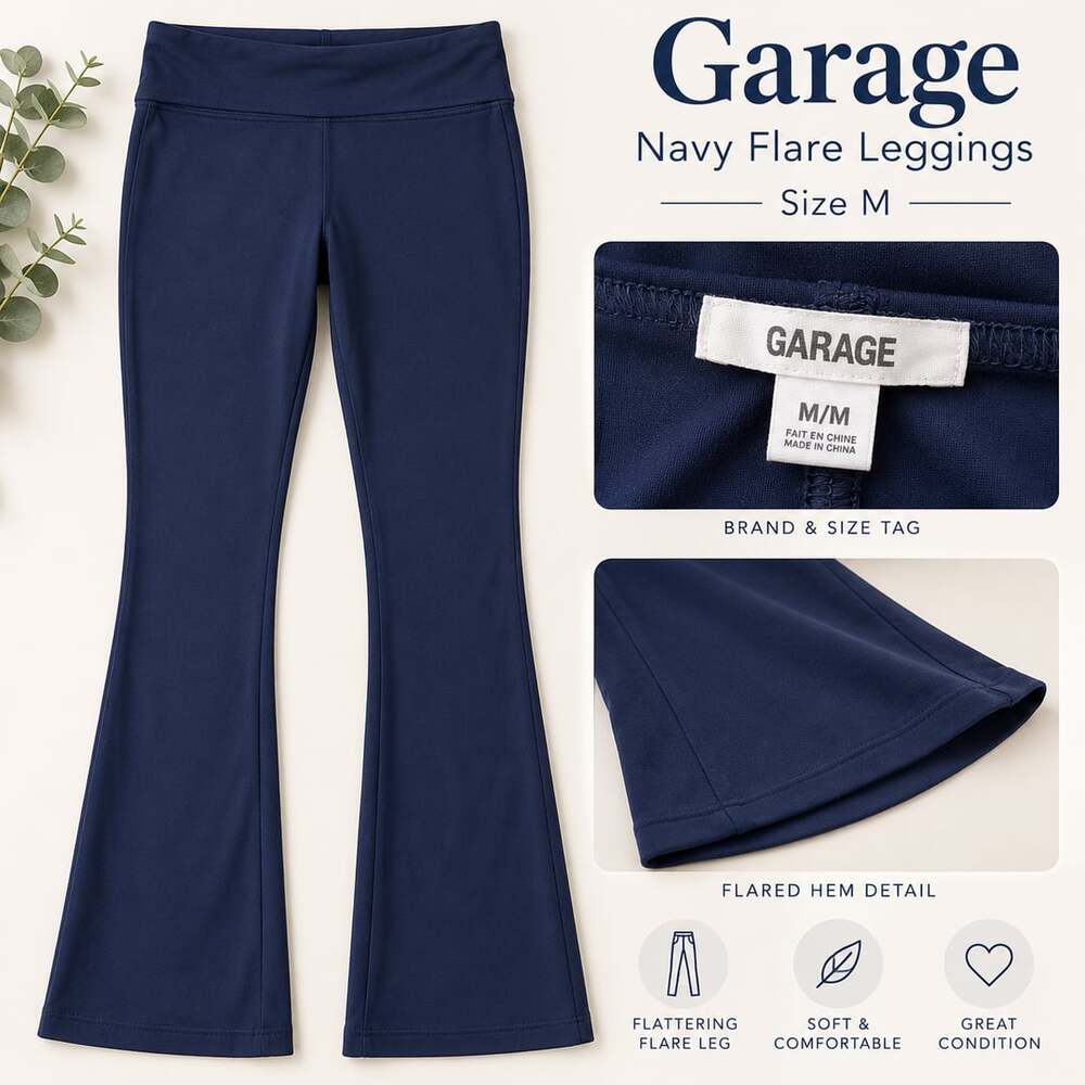 Garage Navy Flare Leggings